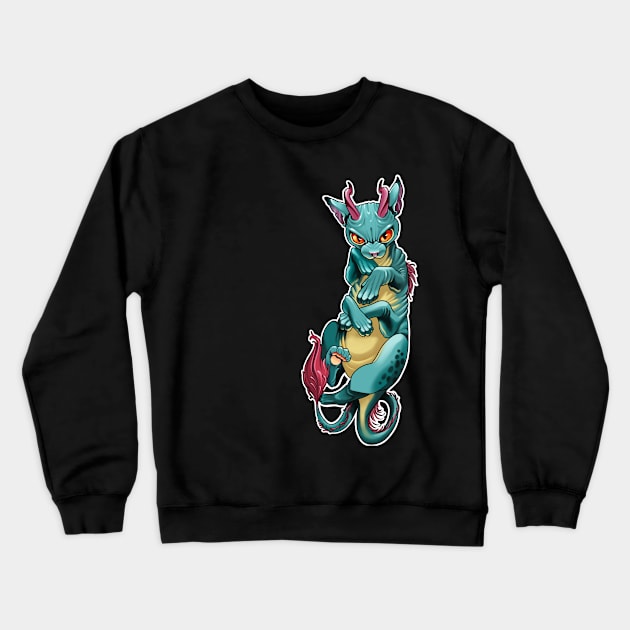 Demonic Cat Centipede Crewneck Sweatshirt by Vika_lampa_13